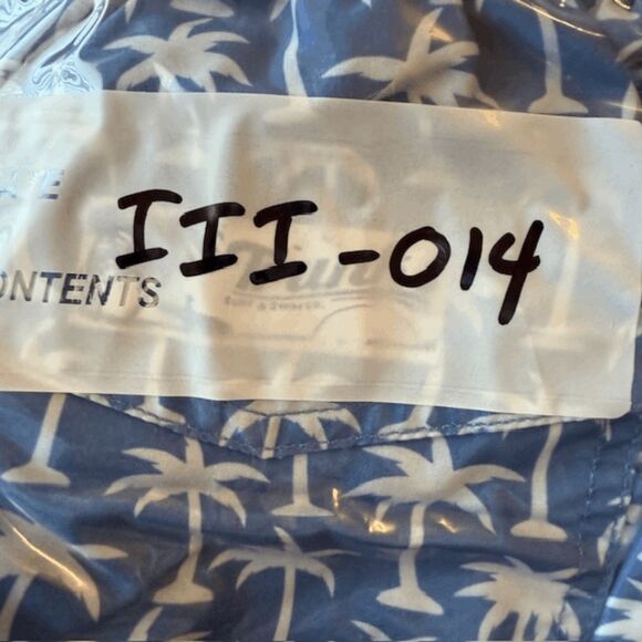 Trunks Surf & Swim Co Men's Palm Elastic Waist Drawstring Swim Shorts Blue Small - Picture 7 of 7